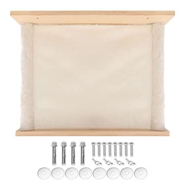 Imagem de Cama de rede para gatos montada na parede, respirável, lavável, economizando espaço, prateleira para gatos internos, dormindo, economizando espaço, cama de gato montada na janela