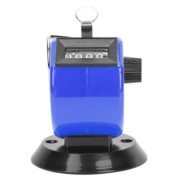 Imagem de Pissente Corpo Pequeno, Fácil de Manter, Longa Life Life ABS Plástico Contador de Mão de Mão, Registro de 4 Dígitos Com Base de Gancho para Estatísticas de Dados, Participação na (BLUE)