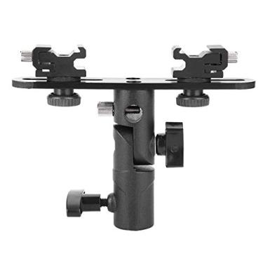 Imagem de Dual Hot Shoe Flash Bracket Premium Leve Sturdy Metal Ajustável Flash Lamp Mount Holder Para Câmera de Vídeo Camcorder Fotografia Acessórios Preto 14,5 cm 222g