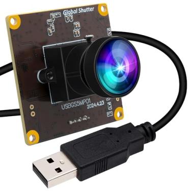 Imagem de ELP Câmera Olho De Peixe Usb Com Obturador Global 5 Mp E 50 Fps Para Computador, Gravador A Laser, Transmissão Ao Vivo - Lente 170
