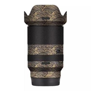 Imagem de Adesivo de câmera antiarranhões com tampa de lente para Tamron 28-200 mm adequado para Sony Mount película protetora protetor de corpo decalque 28-200 (ouro onda)