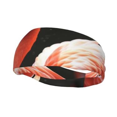 Imagem de Bandanas de corrida para homens e mulheres flamingo, faixas de suor esportivas com absorção de umidade, lenço de cabeça atlético, faixa de cabelo elástica para tênis, basquete, corrida