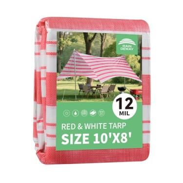 Imagem de RAINDWEWAY Lonas de 20 x 3 metros, lona listrada para guarda-sol de 12 mm, UV, capa de lona de poliéster impermeável multiuso com ilhós e bordas reforçadas, quintal, jardim, varanda, garagem, piscina