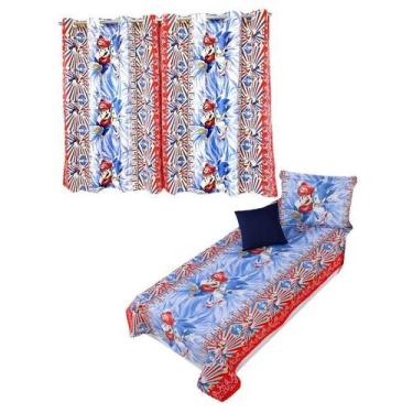 Imagem de Kit Colcha Cobre Leito + Cortina Infantil Solteiro 4P Menino - Ametist