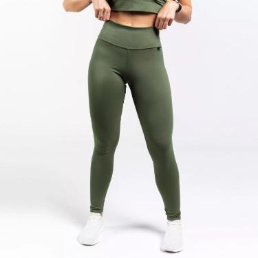 Imagem de Calça Legging EMANA Cós Normal Verde Militar Fio Inteligente