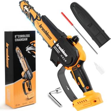 Imagem de sharklogger Mini Motosserra De 8 Polegadas Compatível Com Motosserras Elétricas Portáteis De-Walt De 20 V Máx., Motosserra De Poda Pequena Portátil Alimentada Por Bateria Para Poda De Árvores, Corte