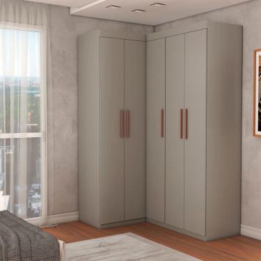 Imagem de Guarda-Roupa Solteiro Modulado Odisseia 5 Portas 12 Prateleiras Onix - Panorama Móveis