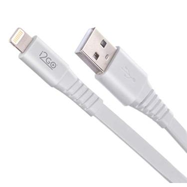 Imagem de Cabo Iphone/Cabo Lightning I2GO Certificado MFi 1,2m 2,4A PVC Flexível Flat Branco - I2...