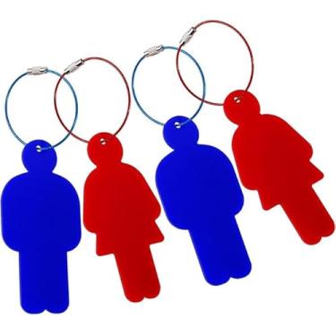 Imagem de Chaveiros masculinos e femininos unissex de acrílico para banheiro com anéis de arame para escritório chaves de banheiro no escritório/escola/restaurante/loja/sala de aula