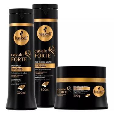 Imagem de Kit Haskell Cavalo Forte Shampoo Condicionador 300ml Máscara 300g 3 it