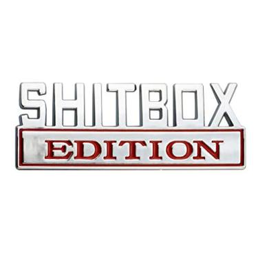 Imagem de 1 Emblema Shitbox EDITION 3D para para-lama decalque carro caminhão substituição para Chevy Silverado 1500 2500 Chevrolet C10 C15 (Vermelho cromado)