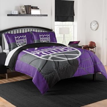 Imagem de NORTHWEST Conjunto de edredom Sacramento Kings oficialmente licenciado pela NBA – Casal/Queen e Twin/Twin GG – Roupa de cama macia com logotipo do time e fronhas – Conjunto de quarto de fã de basquete