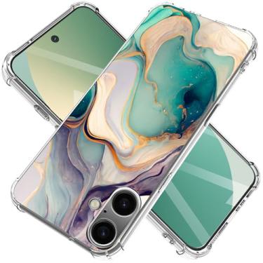 Imagem de CLATUK Capa para iPhone 17, [não amarela] Capa para celular feminina com estampa floral transparente fina e macia à prova de choque para 17 capa de 6,3 polegadas (Lago Alpino)