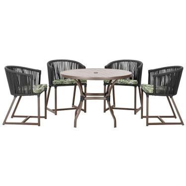 Imagem de Mesa Com 4 Cadeiras E Noronha Estofado 5 Trama autêntico Preto