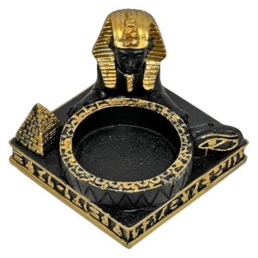 Imagem de Incensário Castiçal Vela Faraó Bastet Nefertiti Resina Preto (Faraó)
