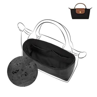 Imagem de DGAZ Bolsa organizadora leve para bolsa Longchamp-Le Pliage, bolsa de seda e DupontPaper interna para bolsa de luxo (preta, LE PLIAGE Mini)