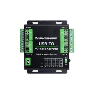 Imagem de Conversor industrial USB para serial de 4 canais Waveshare FT4232HL