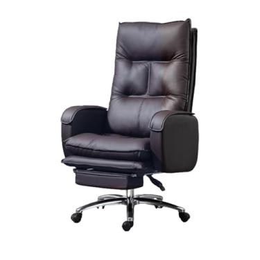 Imagem de Cadeira de escritório ergonômica para jogos com função reclinável para jogos de escritório em casa e dormitório, cadeira executiva de couro confortável