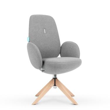 Imagem de Cadeira Escritório DT3 Giorgio, com mecanismo de alta precisão e durabilidade e Ajuste ergonômico.(Pés de Madeira (Faia Européia). (Ashen)