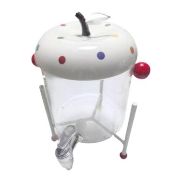 Imagem de Ioensy Recipiente para bebidas Chaleira fria com Bule de limonada e frutas 2,5L Dispensador de bebidas de vidro Jarra de e água para geladeira, a