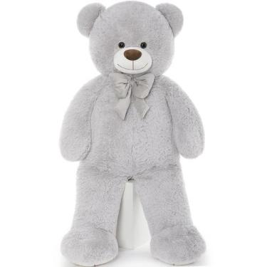 Imagem de Ursinho de pelúcia Tezituor Big 120 cm cinza para crianças