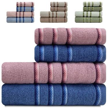 Imagem de Jogo de Toalhas 4 Peças Banho e Rosto 100% Algodão Appel Classic