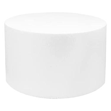 Imagem de O'Creme Expositor de decoração de bolo falso de poliestireno para utensílios de padaria forma redonda (15 cm de diâmetro x 15 cm de altura)