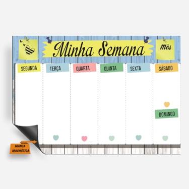 Imagem de Planner Imã de Geladeira - Quadro Lousa Magnética - Planejamento Mensal Semanal 20x30cm ou 30x40cm (59, 30x40cm)