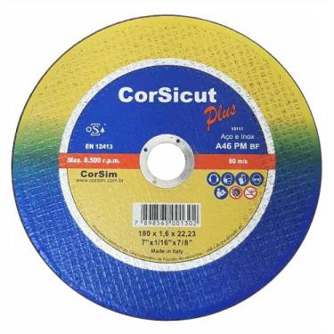 Imagem de Disco de Corte Corsicut Plus 7" Polegadas 178mm 1,6 Aço e Aço Inox Mad