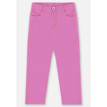Imagem de Calça Skinny em Sarja com Elastano Infantil Menina Up Baby, Rosa, 12