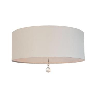 Imagem de Plafon/ Luminária Em Tecido Com Cristal 40x15 Lili Cinza - Tom Luz