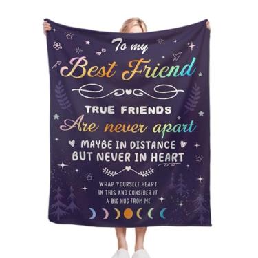 Imagem de Cobertor de outono Best Friend para presente de pelúcia leve e confortável, cobertor de flanela super macio, decoração de casa perfeita para cama, sofá, cadeira, sala de estar, 101,6 cm x 127 cm para