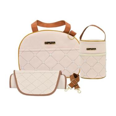 Imagem de Kit Saida Maternidade Bolsa Média com Alça e Trocador Porta Mamadeira 