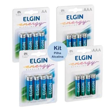Imagem de Kit Pilha Bateria Elgin 4 tipos 18un Residencial Comercial para Contro