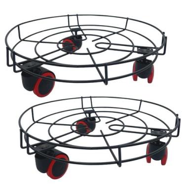 Imagem de 2 Suporte Para Botijão De Gás E Vaso De Plantas Com Rodinhas - IDEA+PR