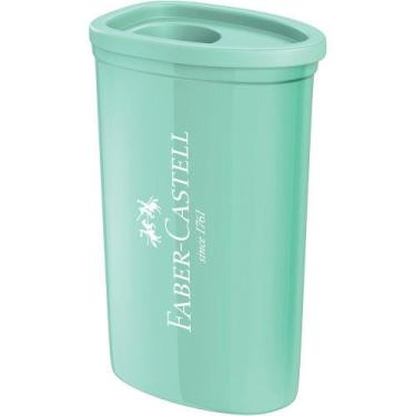 Imagem de Apontador Escolar Com Depósito Triangular Faber Castell, Verde Pastel