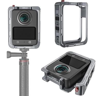 Imagem de Coyktonty Gaiola de expansão de câmera para DJI OSMO 360, ultraexpansível com orifício rosqueado de 1/4, interface de sapata fria/interface de conexão rápida CA para cinematografia VLOG e vídeo
