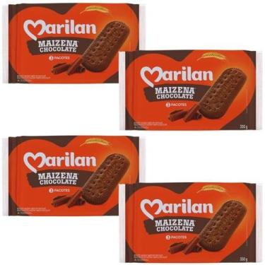 Imagem de Biscoito Maizena Marilan Crocante Sabor Chocolate Kit 1400g