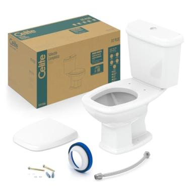 Imagem de Kit Vaso Sanitário com Caixa Acoplada e Assento Soft Close Fit Plus Celite