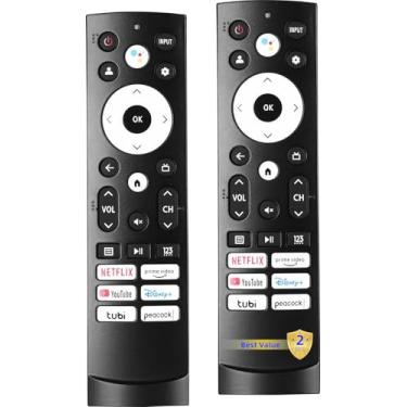 Imagem de 2 pacotes de controle remoto de substituição compatível com Hisense Google Smart TV, compatível com Hisense UHD 4K ULED Google TVs