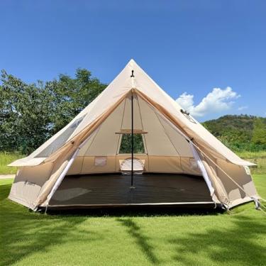 Imagem de Barraca Bell Yurt, barraca quente de luxo à prova d'água para 4 estações com conector de fogão/ar condicionado/2 claraboias para acampamento ao ar livre em família Oxford Glamping Tendas para vida