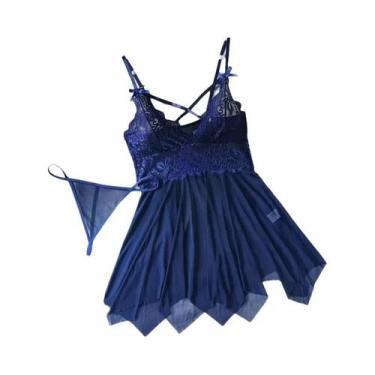 Imagem de Conjunto De Camisola De Renda Verde Para Mulheres Com Decote Em V, Pij