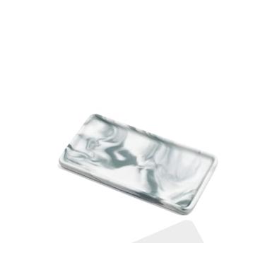 Imagem de VSUINGO Bandeja de banheiro pequena de porcelana de 16,3 cm, bancada de cerâmica e bandeja de penteadeira para cosméticos, perfumes, joias, velas - Bandeja de sabão de cozinha para balcão de cozinha