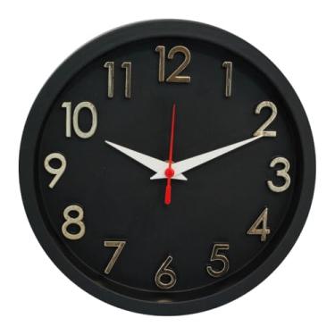 Imagem de Relógio de Parede 3D Grande Decorativo em Dourado e Preto com Mecanismo Silencioso - Relógios de Parede para Escritório, Cozinha e Sala