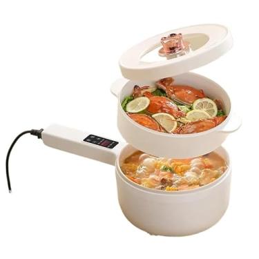 Imagem de Mini panela elétrica de arroz antiaderente de dupla camada 110 V com cesto para cozinhar a vapor