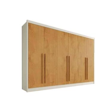 Imagem de Guarda Roupa Casal 6 Portas E 4 Gavetas Alba Plus Off White/peroba - Europa