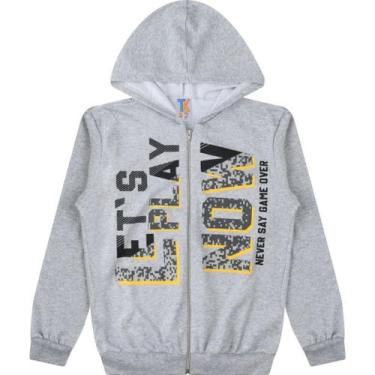 Imagem de Jaqueta Masculina com Capuz Moletom Roupa Menino Juvenil Inverno Zíper