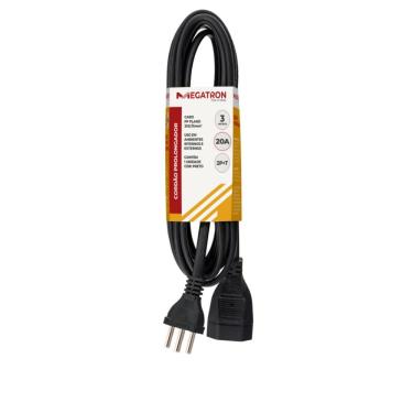 Imagem de Extensao Cabo Prolongador Pp 3x2,50mm 3 Metros Preto 413