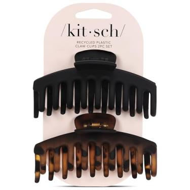 Imagem de Kitsch Clipe de garra grande ecol gico para o dia das m es, clipe de cabelo grande, clipe jumbo, acess rios de cabelo, 1 contagem (preto)