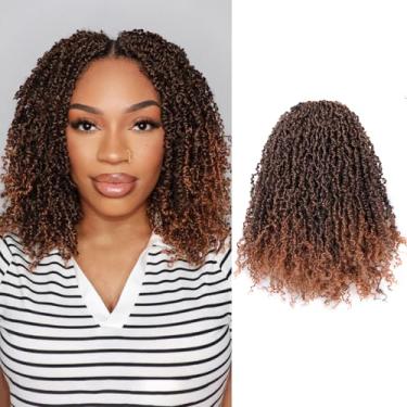 Imagem de Pelokaa Cabelo de crochê Yanky Twist – 15 cm, 8 pacotes (240 fios) ombré marrom pré-torcido macio primavera paixão micro mini torção, pré-enrolado, curto cacheado, tranças de crochê trançadas (15 cm